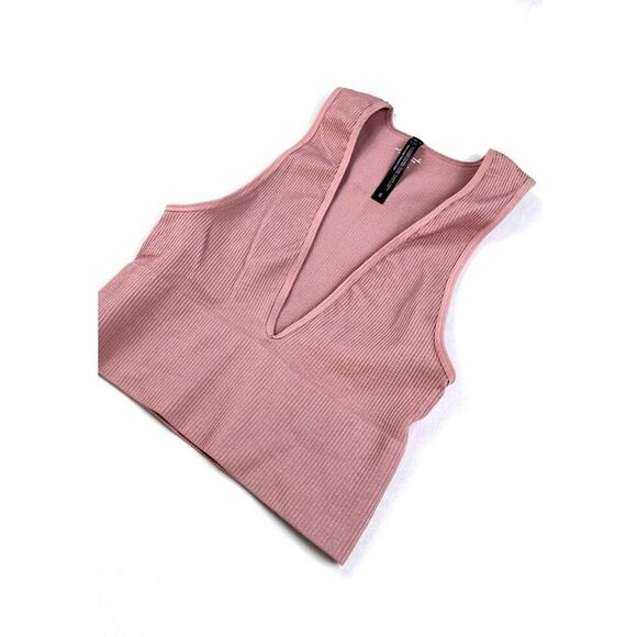 Out From Under Hailey Seamless Plunge Cropped Tank Top - Picture 4 of 7